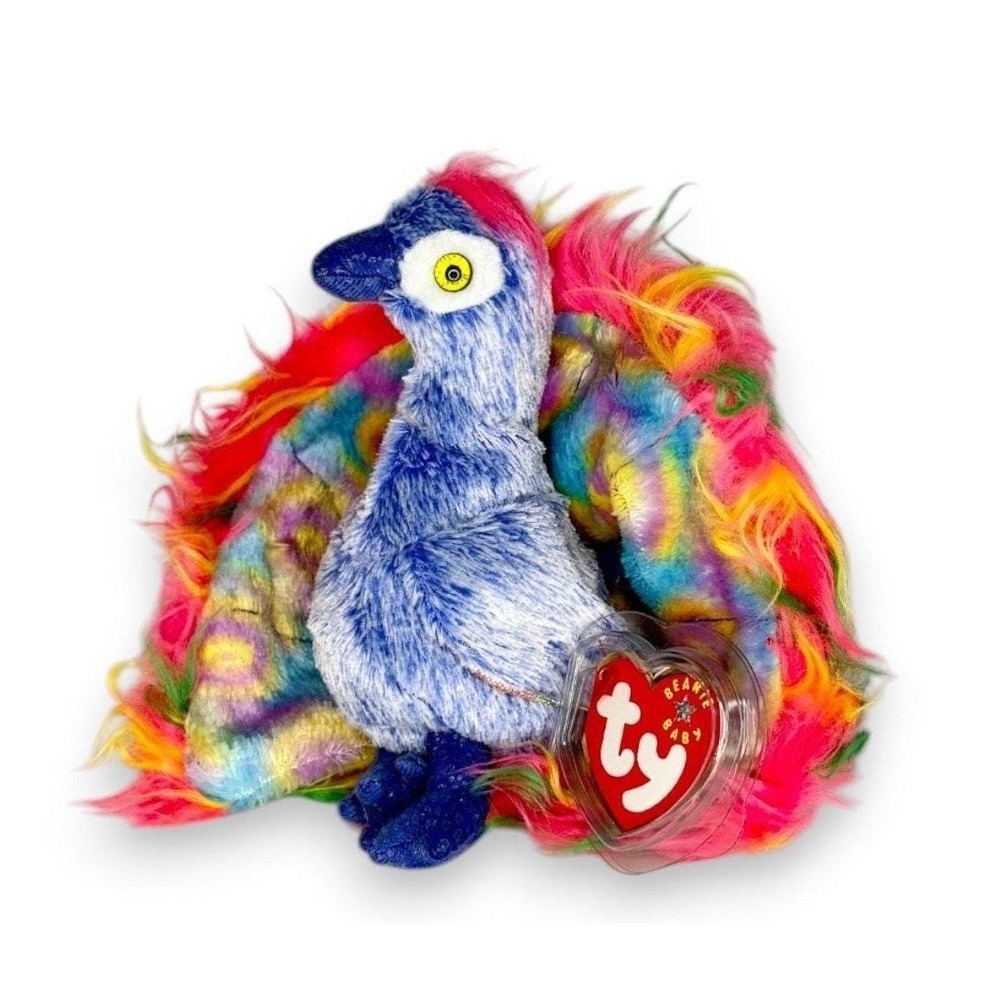 Flashy the Peacock | Rainbow Showstopper | Mint Heart Tag TY Beanie Baby